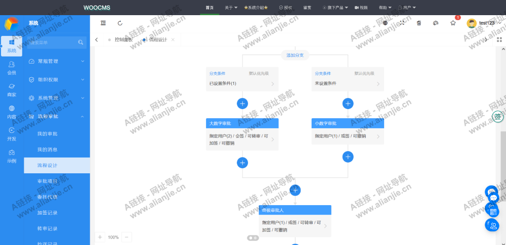 WOOAdminPC端网站首页截图
